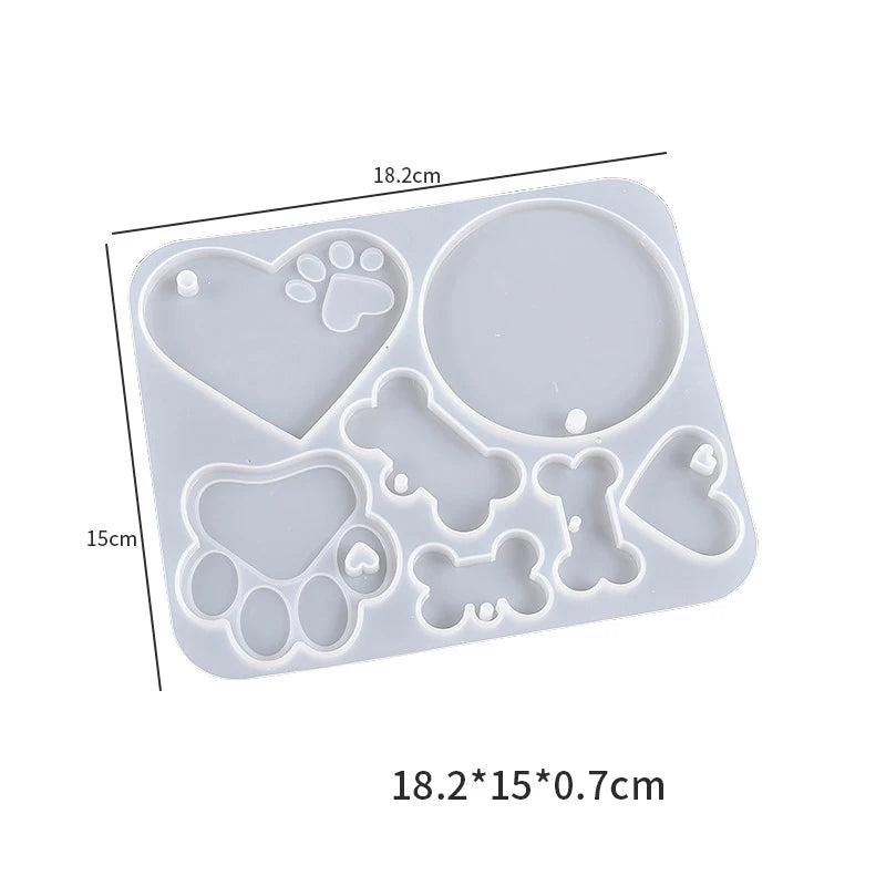 Pet Dog Tag Crystal Epoxy Resin Mold - DIY Pet Gift