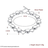 925 Silver Heart Bracelet for Women, Charm Jewelry
