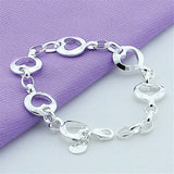 925 Silver Heart Bracelet Women Charm Jewelry