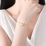 Heart Bracelet Women Plated 925 Silver Adjustable Chain Fine Jewelry
