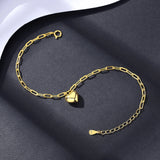 Heart Bracelet Women Plated 925 Silver Adjustable Chain Fine Jewelry