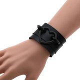 Heart Bracelet Leather Wristband Cuff Gothic Punk Armband Unisex