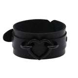 Heart Bracelet Leather Wristband Cuff Gothic Punk Armband Unisex