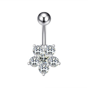 Heart Butterfly Flower Belly Button Rings 14g Dangle Crystal Zircon Navel Pierci
