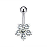 Heart Butterfly Flower Belly Button Rings 14g Dangle Crystal Zircon Navel Pierci