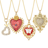 Heart Butterfly Pendant Necklace for Women Stainless Steel Chains Jewelry