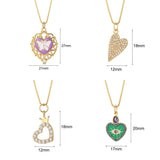 Heart Butterfly Pendant Necklace for Women Stainless Steel Chains Jewelry