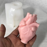 Heart Candle Silicone Mold for Home Decor Gypsum Epoxy Aroma Candle Mould T8DE