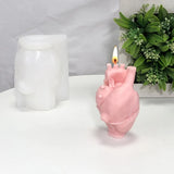 Heart Candle Silicone Mold for Home Decor Gypsum Epoxy Aroma Candle Mould T8DE