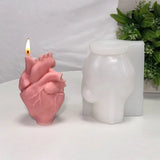 Heart Candle Silicone Mold for Home Decor Gypsum Epoxy Aroma Candle Mould T8DE