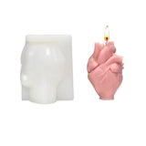 Heart Candle Silicone Mold for Home Decor Gypsum Epoxy Aroma Candle Mould T8DE