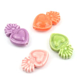 Ceramic Heart Beads Charm Loose Spacer Beads for Jewelry Making
