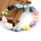 Ceramic Heart Beads Charm Loose Spacer Beads for Jewelry Making