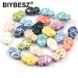 Ceramic Heart Beads Charm Loose Spacer Beads for Jewelry Making