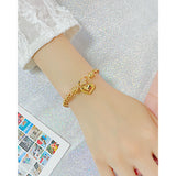 Heart Chain Bracelet Stainless Steel Love Bangle Valentine Adjustable