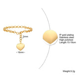 Heart Chain Bracelet Love Bangle Valentine Stainless Steel