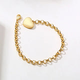 Heart Chain Bracelet Love Bangle Valentine Stainless Steel