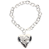 Heart Charm Bracelet Photo Locket Bracelet Adjustable Link Bracelet