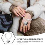 Heart Charm Bracelet Photo Locket Bracelet Adjustable Link Bracelet