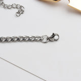 Heart Charm Chain Couple Paired Stainless Steel Bracelet Women Men Steel Gift