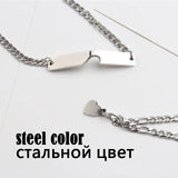 Heart Charm Chain Couple Paired Stainless Steel Bracelet Women Men Steel Gift
