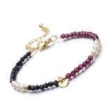 Heart Charm Pearl Peridot Bead Bracelet