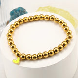 Heart Charms Bracelet for Women Love Stainless Steel Bead Bangle
