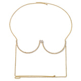 Heart Chest Bracket Jewellery Bra Chain for Women Body Crystal Bikini