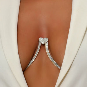 Heart Chest Bracket Jewellery Bra Chain for Women Body Crystal Bikini