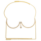 Heart Chest Bracket Jewellery Bra Chain for Women Body Crystal Bikini