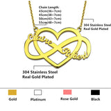 Heart Choker Infinity Charm Necklace Couple Names Necklace
