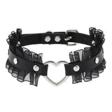 Heart Choker Necklace For Women Chocker Lace Collar Girls Gothic Jewelry