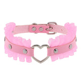 Heart Choker Necklace For Women Chocker Lace Collar Girls Gothic Jewelry