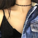 Heart Chokers Gothic Hollow Suede False Collar Chockers Necklaces