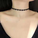 Heart Chokers Gothic Hollow Suede False Collar Chockers Necklaces