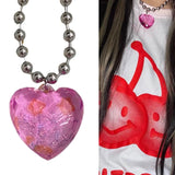 Heart Collarbone Chain Acrylic Love-shape Necklace Dropship