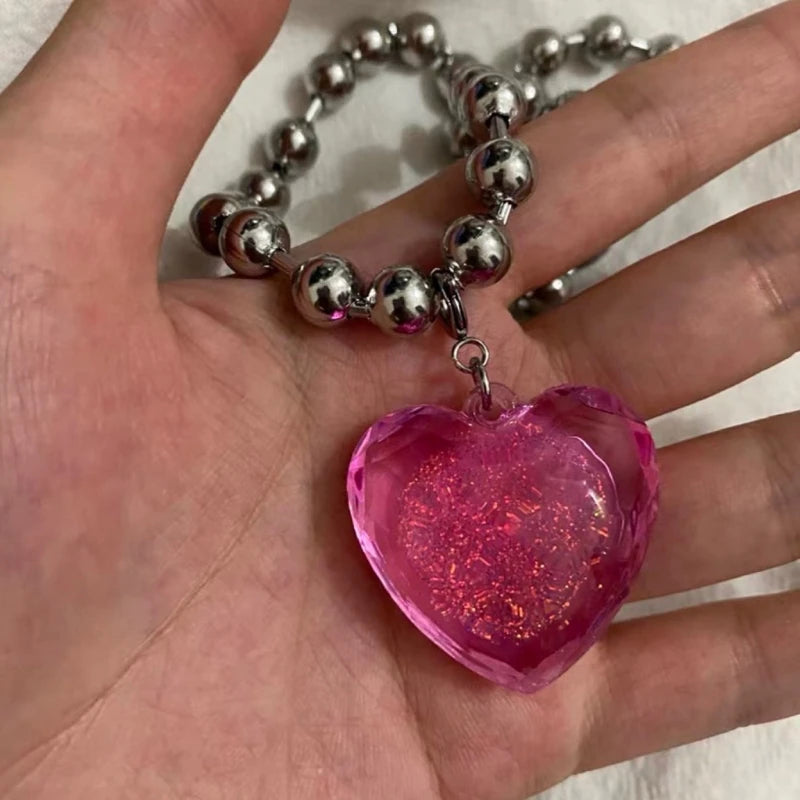 Heart Collarbone Chain Acrylic Love-shape Necklace Dropship