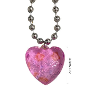 Heart Collarbone Chain Acrylic Love-shape Necklace Dropship