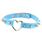 Heart Punk Goth Rivet Round Choker Necklace Metal Love Leather Chocker