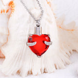 Heart Cremation Pendant Necklace Stainless Steel Memory Jewelry Keepsake