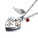 Angel Wing Cremation Necklace with Birthstones