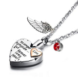 Angel Wing Cremation Necklace with Birthstones