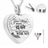 Heart Cremation Urn Necklace for Ashes with Fill Kit