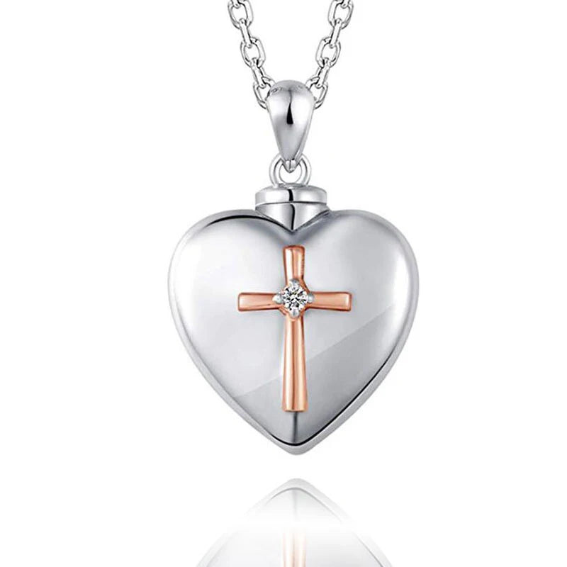 Heart Cremation Urn Necklace with Fill Kit