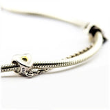 Heart Crown Safety Chain Charm Beads for Bracelets DIY Jewelry