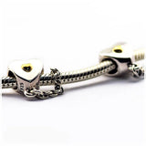 Heart Crown Safety Chain Charm Beads for Bracelets DIY Jewelry