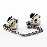 Heart Crown Safety Chain Charm Beads for Bracelets DIY Jewelry