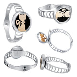 Heart Crystals Aromatherapy Diffuser Locket Spring Bangle