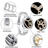Heart Crystals Aromatherapy Diffuser Locket Spring Bangle