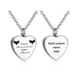 Heart Cremation Jewelry Memorial Urn Necklace Ashes Holder Love Heart Pendant
